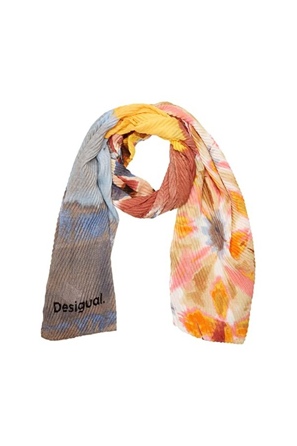 Desigual Foul_Skyline Echarpe Mode, Red, U Femme