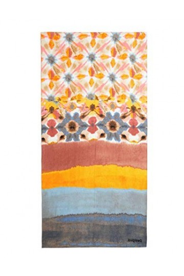 Desigual Foul_Skyline Echarpe Mode, Red, U Femme