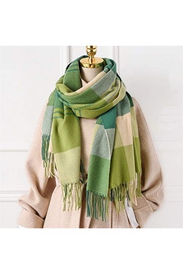 SISWIM Écharpe Chale Femme Écharpe châle châle à Carreaux Chauds Hiver for Femmes épaissies Couverture Crocket Cadre Lady Lai