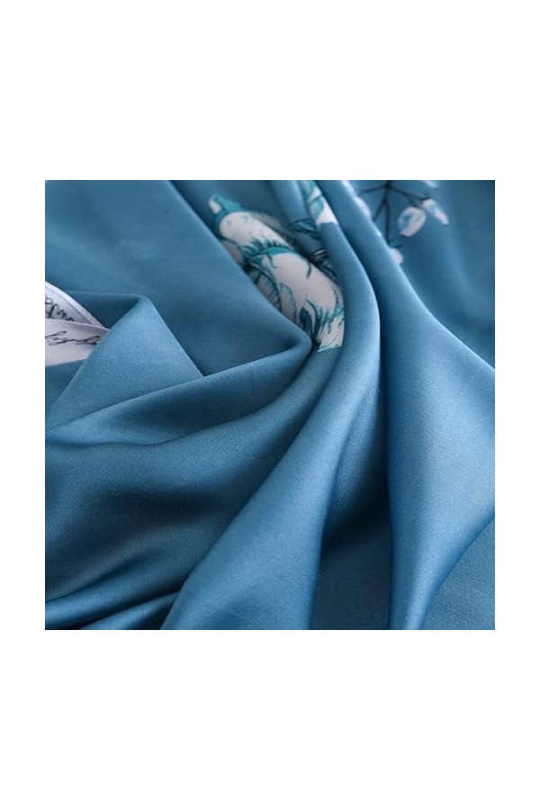 PacuM Écharpe en soie florale à la mode, enveloppes douces femmes châles imprimés dété écharpe longue polyvalente écharpes é