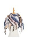 TYXL Foulard de Soie Femme, Polyester Long Glands Écharpe Grand Arc-En-Ciel Carré Écharpe Rayée Colorée Écharpe, Écharpe Femm