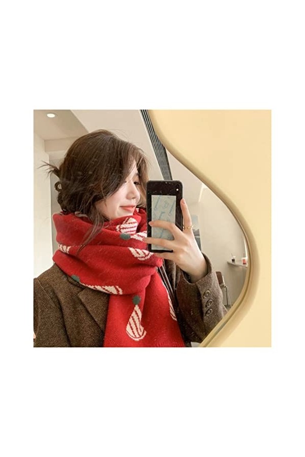 AGOUNOD Écharpe Nouvelle arrivée Automne Hiver écharpe étudiants Mode épais Style coréen Style Chapeau de Noël Petite écharpe