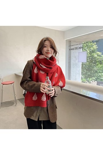 AGOUNOD Écharpe Nouvelle arrivée Automne Hiver écharpe étudiants Mode épais Style coréen Style Chapeau de Noël Petite écharpe