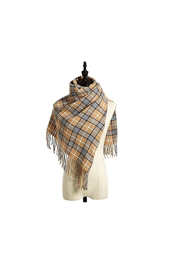 Foulard Châle Écharpes Écharpe dhiver Femmes chaudes de style coréen Foulard à carreaux de style coréen Womans Chute dhiver