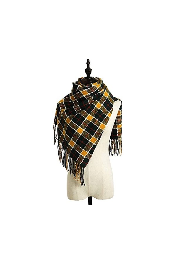 Foulard Châle Écharpes Écharpe dhiver Femmes chaudes de style coréen Foulard à carreaux de style coréen Womans Chute dhiver