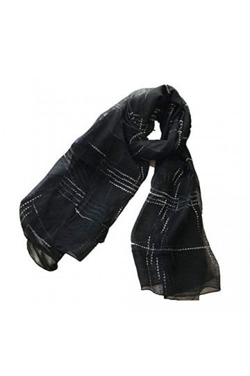 ZSWJ Foulard Femme Long Foulard Châle Noir Multi-Usages 180 * 95Cm