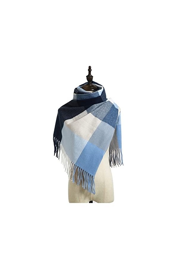 lliang écharpe 2021 Cachemire Femmes Écharpe à Carreaux Écharpe Hiver Chapeau Chaleureux Wrap Bandana Pashmina Long Tassel Fo