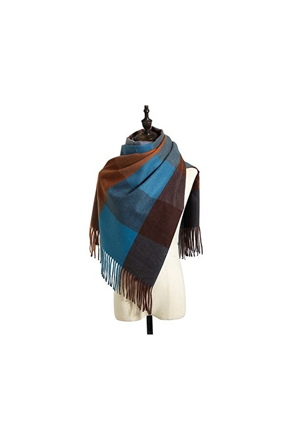 lliang écharpe 2021 Cachemire Femmes Écharpe à Carreaux Écharpe Hiver Chapeau Chaleureux Wrap Bandana Pashmina Long Tassel Fo