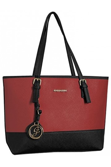G Sac de cours A4-Sac porté épaule-Sac de femme Mode/Gallantry-Paris. Noir/Rouge 