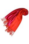 LORENZO CANA Foulard de 70% soie et 30% viscose pour la femme – écharpe réversible 70 x 190 cm - une étole noble pour le prin