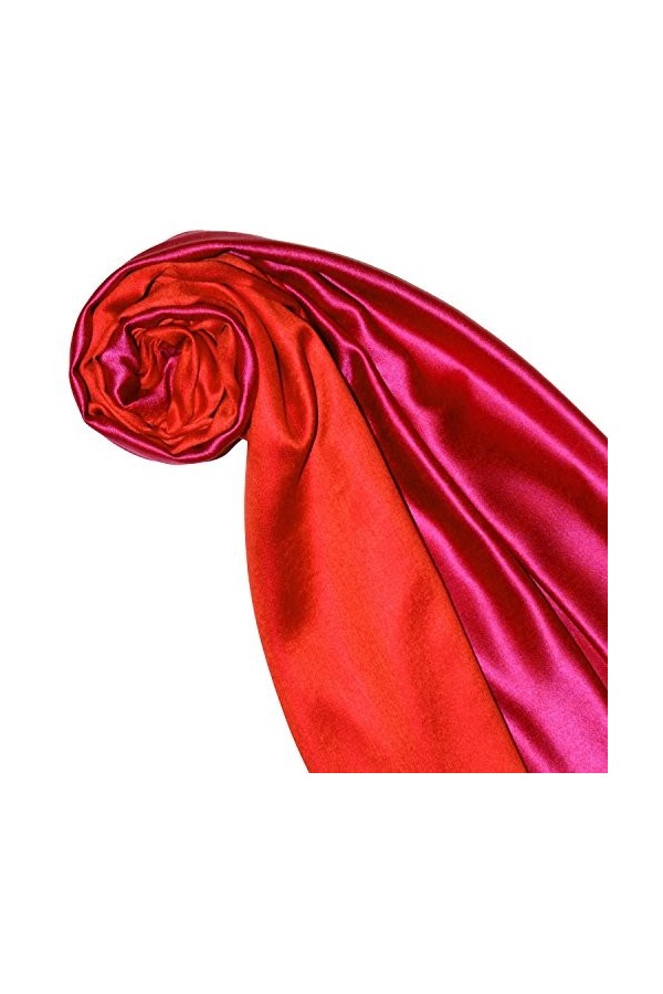 LORENZO CANA Foulard de 70% soie et 30% viscose pour la femme – écharpe réversible 70 x 190 cm - une étole noble pour le prin