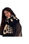 HIHELO Foulard tricoté double face Smiley visage écharpe femme écharpe dhiver blanc et noir foulard pour femme - noir
