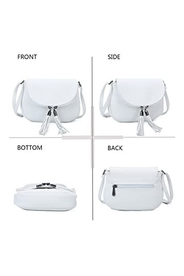 Gallantry By OLIVIA - Gallantry Sac Bandoulière Femme, Porté Epaule, Cadeau surprise 23 cm BLANC