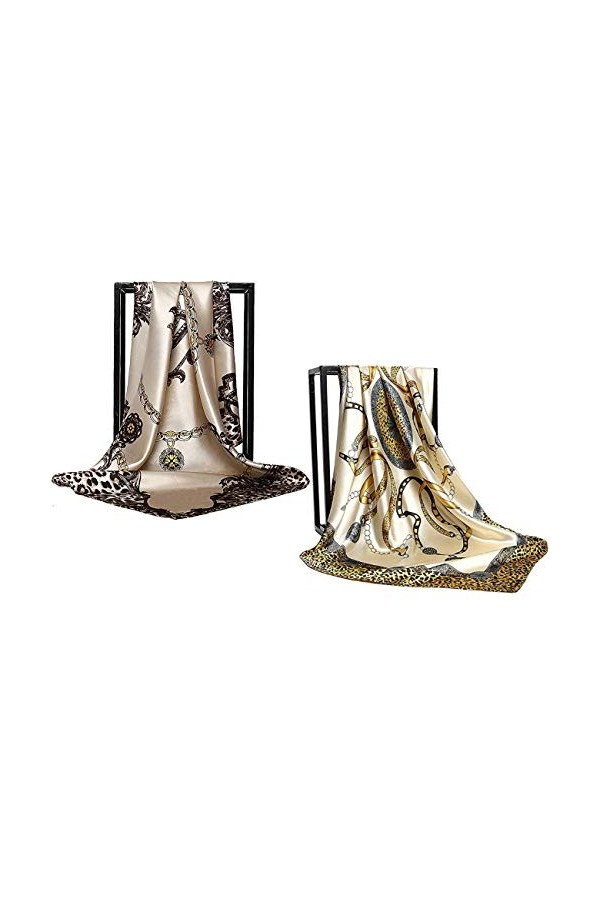 YMXHHB Foulard en soie pour femme Grand carré en satin 88,9 x 88,9 cm, AC01, taille unique