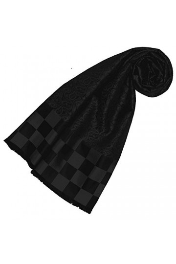 LORENZO CANA Foulard de 100% soie pour la femme – écharpe damas avec les mesures de 25 x 160 cm - tissue jacquard à double ép