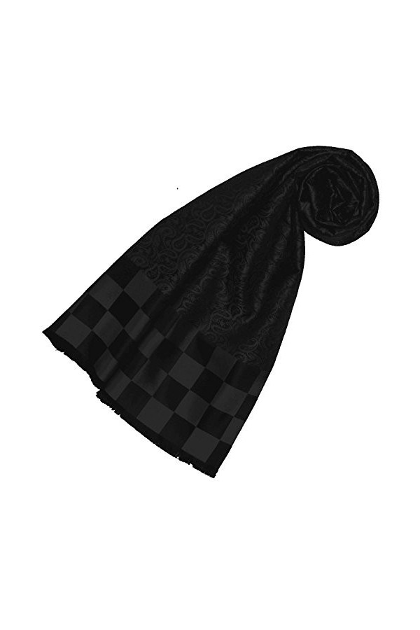 LORENZO CANA Foulard de 100% soie pour la femme – écharpe damas avec les mesures de 25 x 160 cm - tissue jacquard à double ép