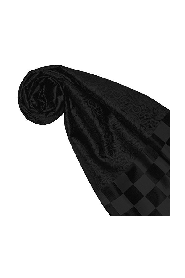 LORENZO CANA Foulard de 100% soie pour la femme – écharpe damas avec les mesures de 25 x 160 cm - tissue jacquard à double ép