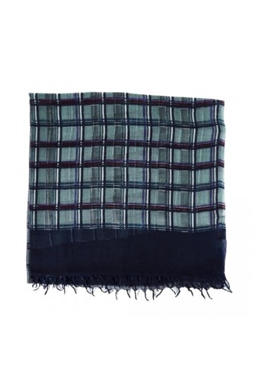 Abbacino Petit foulard femme en laine imprimé à carreaux, vert, Taille Unique