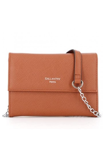 Petit Sac Bandoulière Chaînes Simili Cuir Saffiano - Grand Portefeuille Tout-en-Un Rabat Magnétique - Poette A Main Mariage S