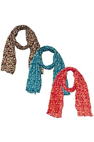Sunsa Lot de 3 foulards pour femme - Idée de cadeau pour femme - Foulard pour femme - Foulard en coton avec fleurs et design 