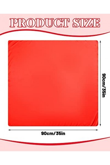 Foulard carré en satin de couleur unie - 89 cm - Pour femme, Rouge