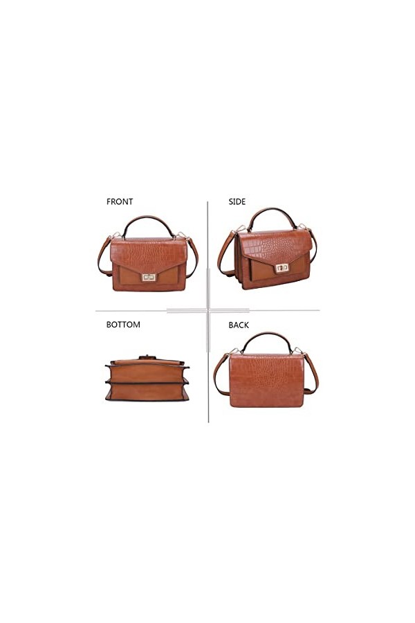 Gallantry By OLIVIA - Sac à main femme + Cadeau surprise Sac Femmes PU Cuir ECO Sac a Main Bandouliere/CAMEL