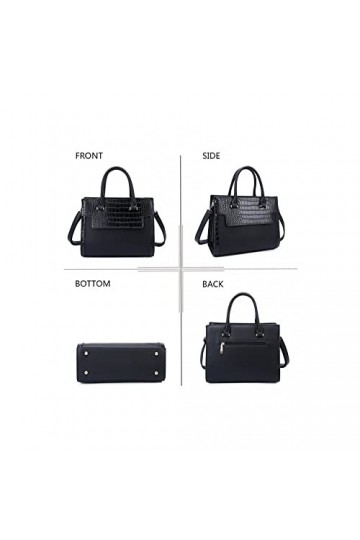 Olivia & Gallantry - Sac à main femme + Cadeau surprise, Sac C Femmes PU Cuir ECO Grand Sac a Main Travail Cours - Noir