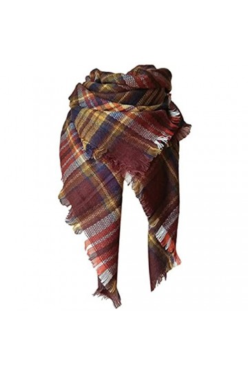 UKKO Mode Printemps Femmes Écharpe Vintage Mesdames Couleurs À Carreaux Foulards Warp Automne Foulard Femme Écharpe Longue Ch