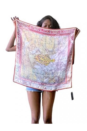 Foulard pour femme - echarpe 100% soie pour printemps - été carré 70 x 70 cm