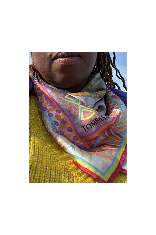 Foulard pour femme - echarpe 100% soie pour printemps - été carré 70 x 70 cm