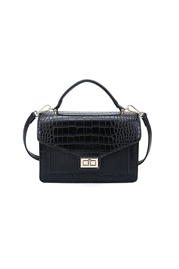 Gallantry By OLIVIA - Sac à main femme + Cadeau surprise, Sac Femmes PU Cuir ECO Sac a Main Bandouliere/NOIR