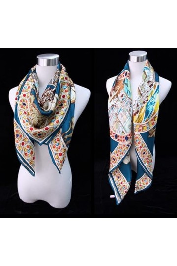 YIYUAN Foulard en soie pour femme 100 % soie de mûrier Écharpe en soie de mûrier, 110 x 110 cm Style carré Foulard pour toute