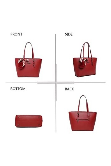 OLIVIA Gallantry By Gallantry Sac à main femme + Cadeau surprise, Sac - PU Cuir ECO Grand Sac a Main Travail Cours LyceeRouge