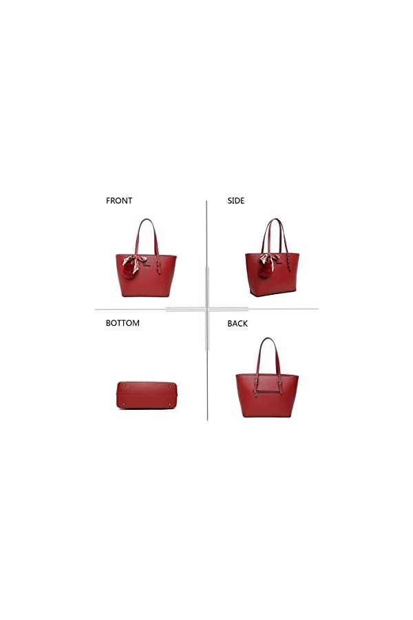 OLIVIA Gallantry By Gallantry Sac à main femme + Cadeau surprise, Sac - PU Cuir ECO Grand Sac a Main Travail Cours LyceeRouge