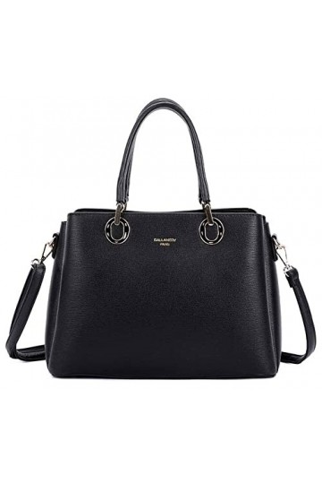 Gallantry By OLIVIA - Sac à main femme + Cadeau surprise, Sac C Femmes PU Cuir ECO Grand Sac a Main Travail Cours NOIR