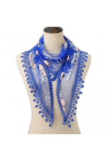 XENITE Mode Femme Foulard Hijab, Été Doux Mince Châle Mousseline de Soie Wrap Pashmina Étole Triangle Dentelle Plaine Foulard