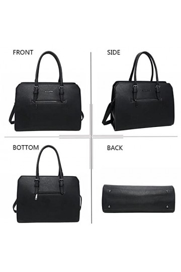 Gallantry By OLIVIA - Sac à main Gallantry + Cadeau surprise, Sac Femmes PU Cuir ECO Sac a Main Travail Ville Noir