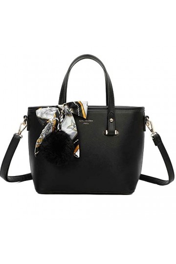 Gallantry By OLIVIA - Sac à main Gallantry + Cadeau surprise, Sac Femmes PU Cuir ECO Sac a Main Travail Ville Noir