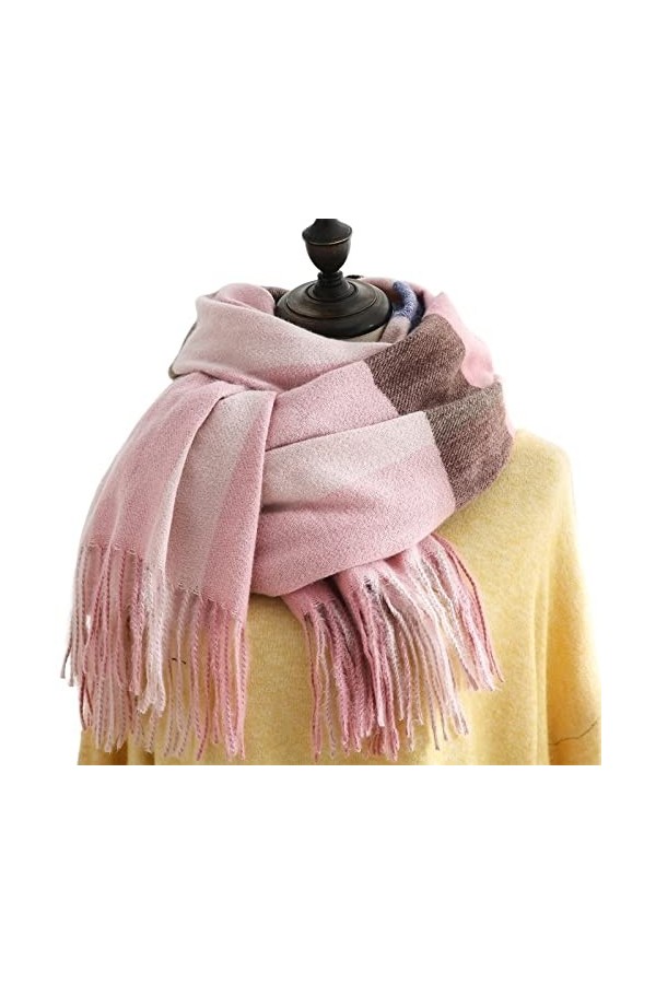 Echarpes Et Foulards Femme Écharpe Femmes Hiver Plaid Écharpe Tassel Imitation Écharpes de cachemire Mode Sofe Mid-Longueur S