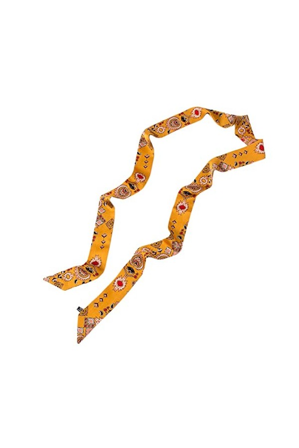 GUZOSJO Foulard long en satin avec poignée pour cheveux fins, Pj2001_c Jaune, Large