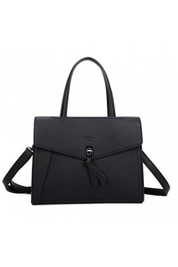 Gallantry By OLIVIA - Sac à main Gallantry + Cadeau surprise, Sac Femmes PU Cuir ECO Sac a Main Travail Ville Noir