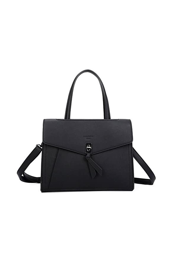 Gallantry By OLIVIA - Sac à main Gallantry + Cadeau surprise, Sac Femmes PU Cuir ECO Sac a Main Travail Ville Noir