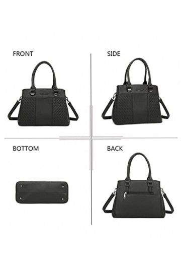 Gallantry By OLIVIA - Sac à main Gallantry + Cadeau surprise, Sac Femmes PU Cuir ECO Sac a Main Travail Ville Noir