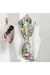 Echarpe Foulard Écharpes En Soie De Mûrier Pour Femmes, Écharpe En Satin À Imprimé Floral, Enveloppes De Cheveux, Châle Échar
