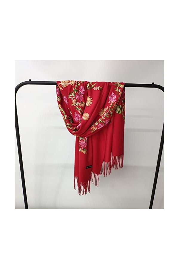 Secuos Nouvelle Mode Broder Viscose Écharpe Femmes Plaine Point Coton Foulards Châle Bleu Marine Fleur Musulman Hijab Foulard