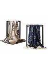 ZDMHSH Foulard carré en satin avec motif tendance pour femme - - taille unique