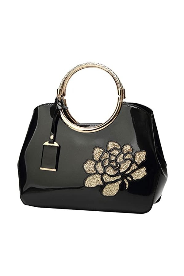 NIYUTA® Sacs portés Main Femme Mode Cuir Verni Coquille Sacs portés épaule Sacs bandoulière Sac a Main Rose