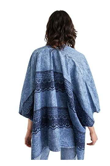 Desigual Kaftan_Wash DE Foulard Tendance, Bleu, U Femme
