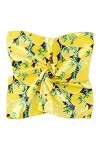 GERINLY Foulard carré pour femme Imprimé citron Jaune, Jaune, M