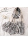 WLLLO Foulard femme mince longue section écharpe de cou écharpe crème solaire en lin surdimensionné châle-B